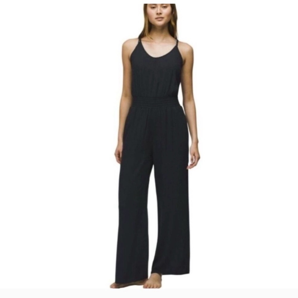 PRANA TENCEL Modal Black Crepe Jumpsuit Size XS